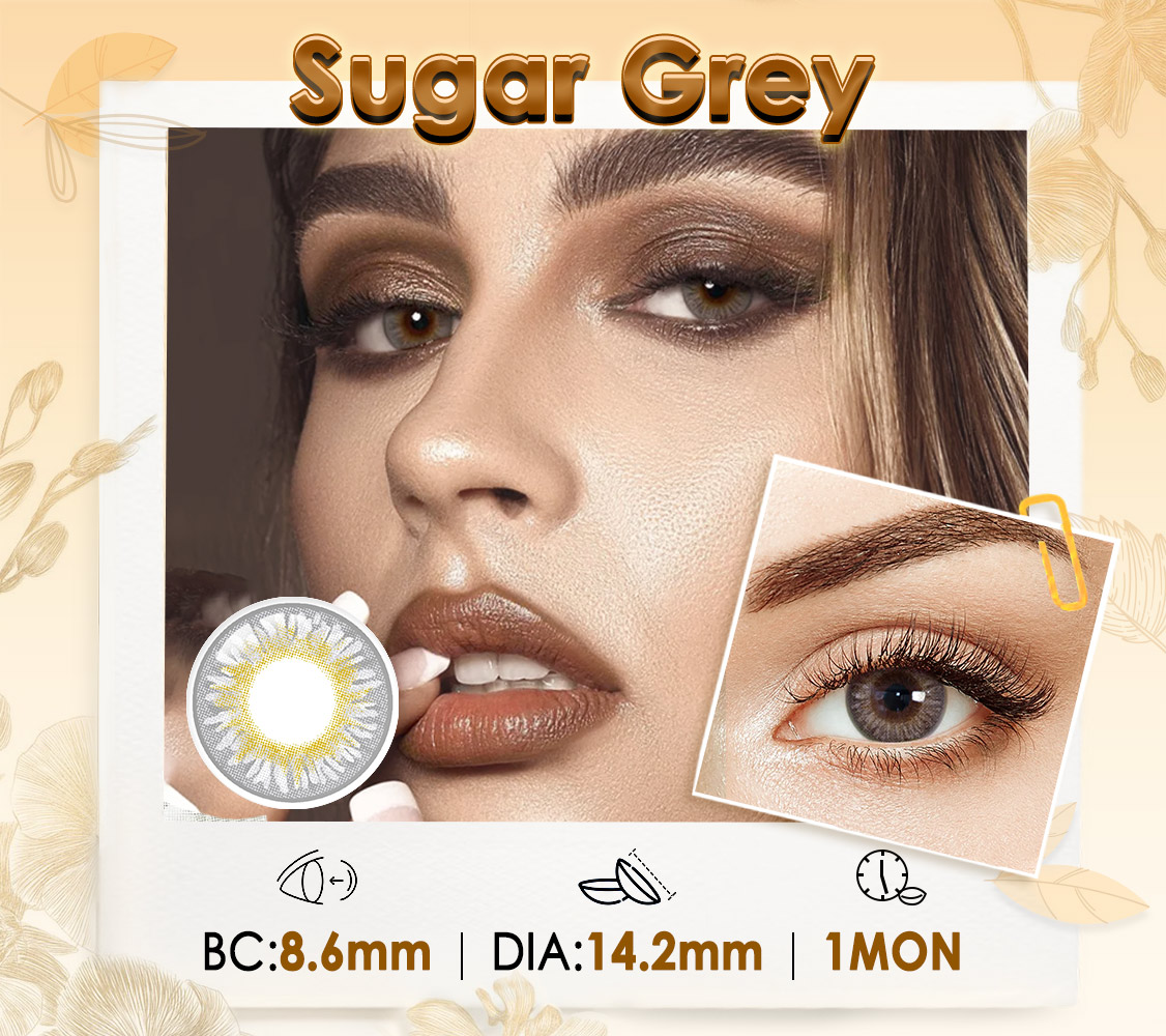 Natural Sugar Grey Prescription Monthly Contact Lenses $8.19 USD