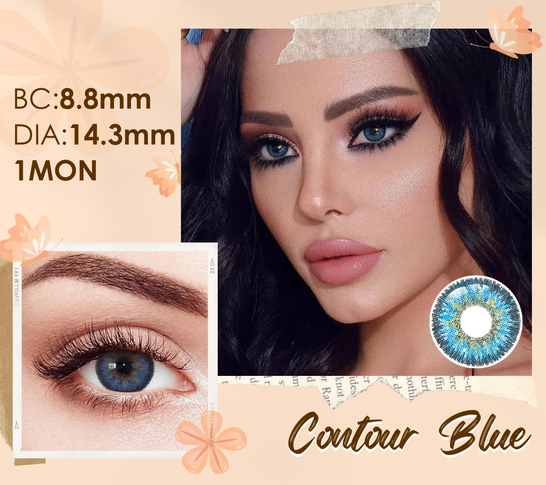 [US Warehouse] Contour Blue Prescription Monthly Contact Lenses