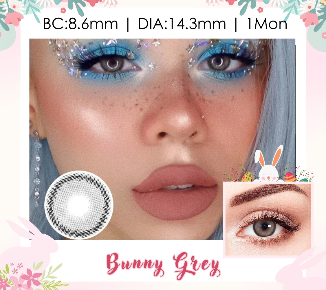 [US Warehouse] Bunny Grey Prescription Monthly Contact Lenses