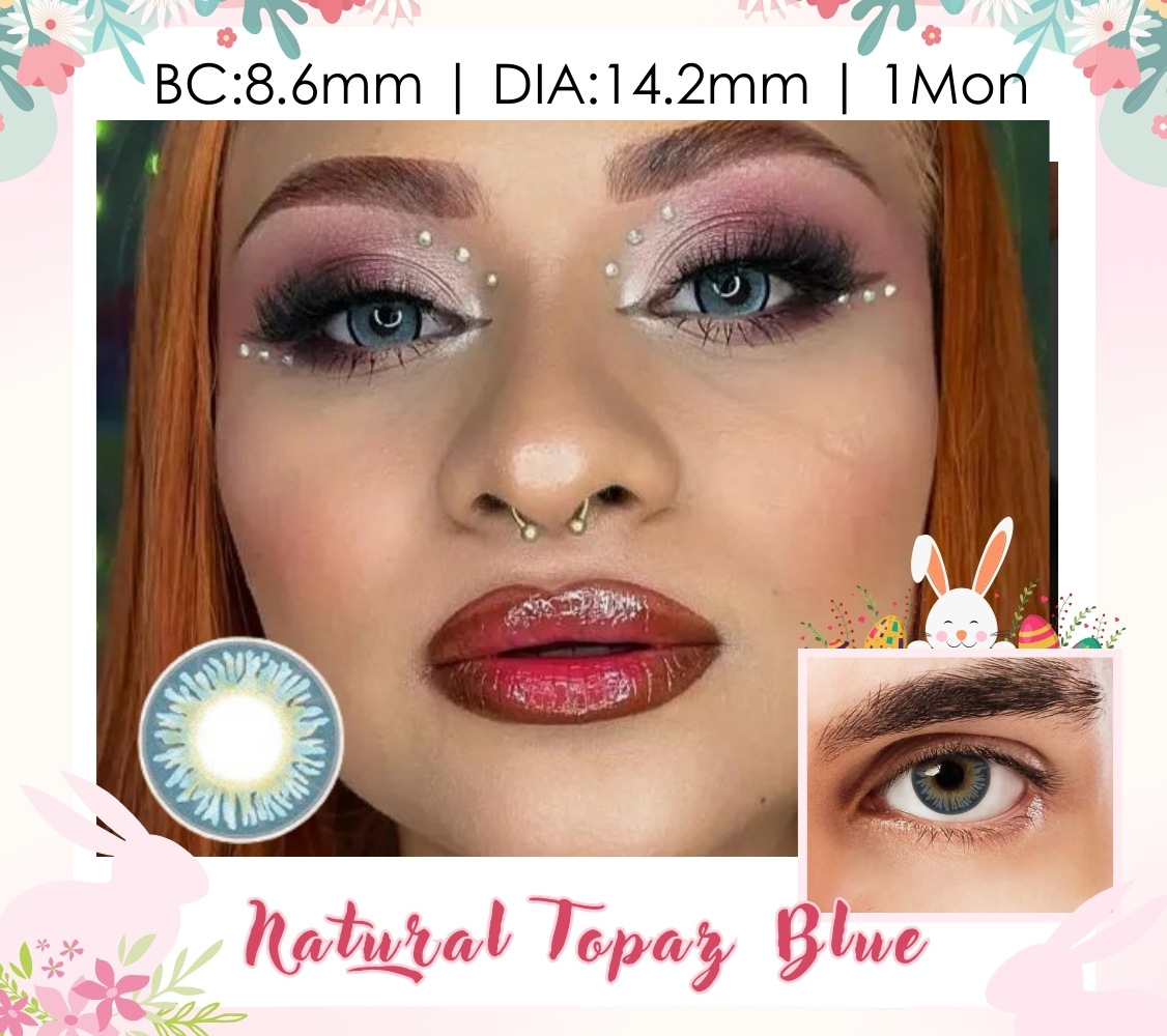 [US Warehouse] Natural Topaz Blue Prescription Monthly Contact Lenses