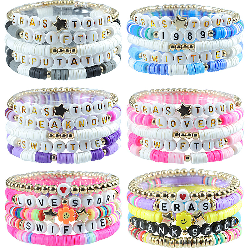 [Non-sellable] Coachella Kandi Bracelet Colorful Letters Multi-Layer Beading