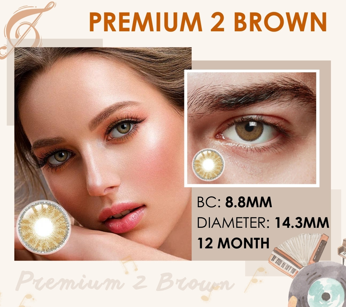 [US Warehouse] Premium 2 Brown Prescription Contact Lenses