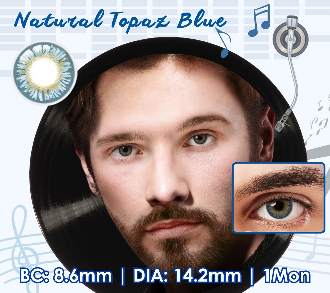 [US Warehouse] Natural Topaz Blue Prescription Monthly Contact Lenses