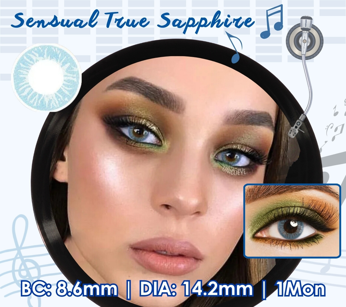 [US Warehouse] Sensual True Sapphire Prescription Monthly Contact Lenses