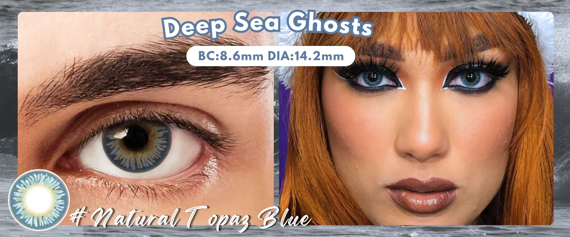 [US Warehouse] Natural Topaz Blue Prescription Monthly Contact Lenses