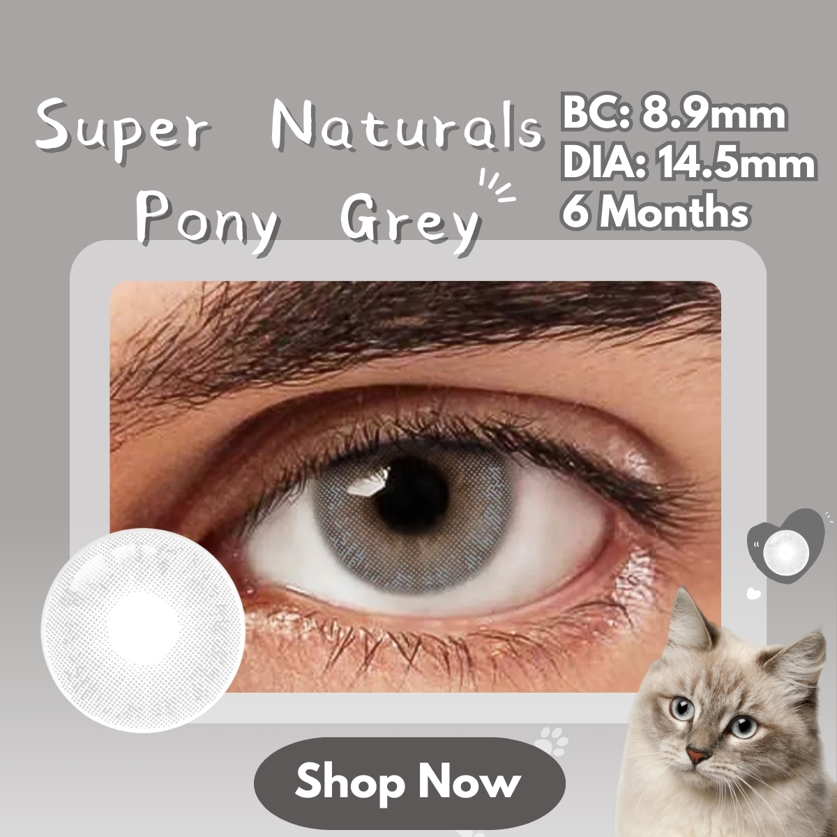 Super Naturals Pony Grey