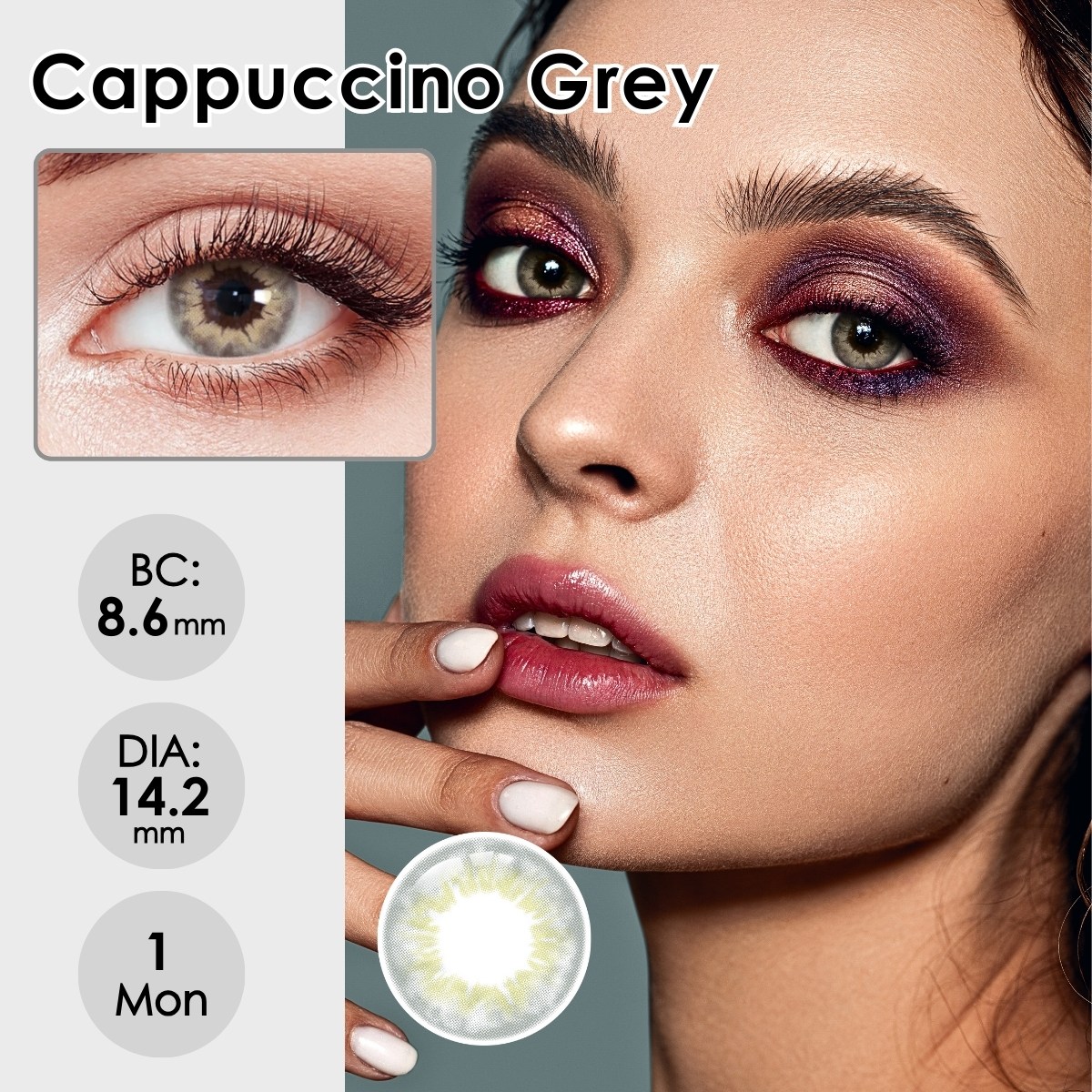 [US Warehouse] Cappuccino Grey Prescription Monthly Contact Lenses